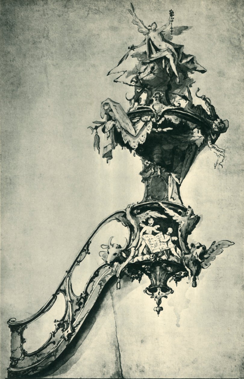 Diseño para un púlpito, mediados-finales del siglo XVIII, 1943 de Ignatz Günther