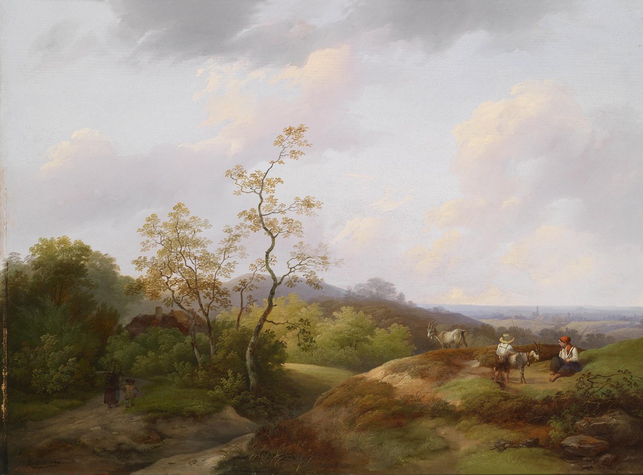 Paisaje amplio con pastores de Ignaz Raffalt