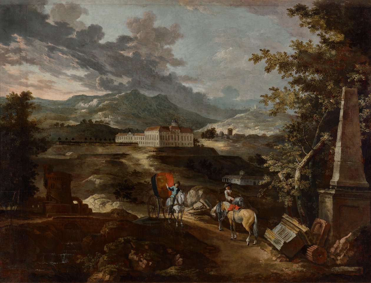 Paisaje con el castillo de Statenberg de Ignaz Flurer