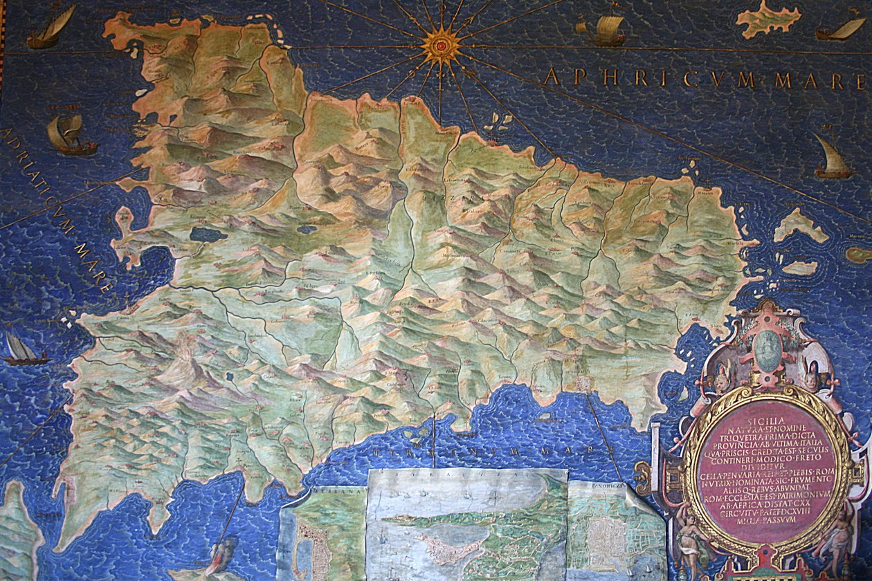 Mapa de Sicilia de Ignazio Danti
