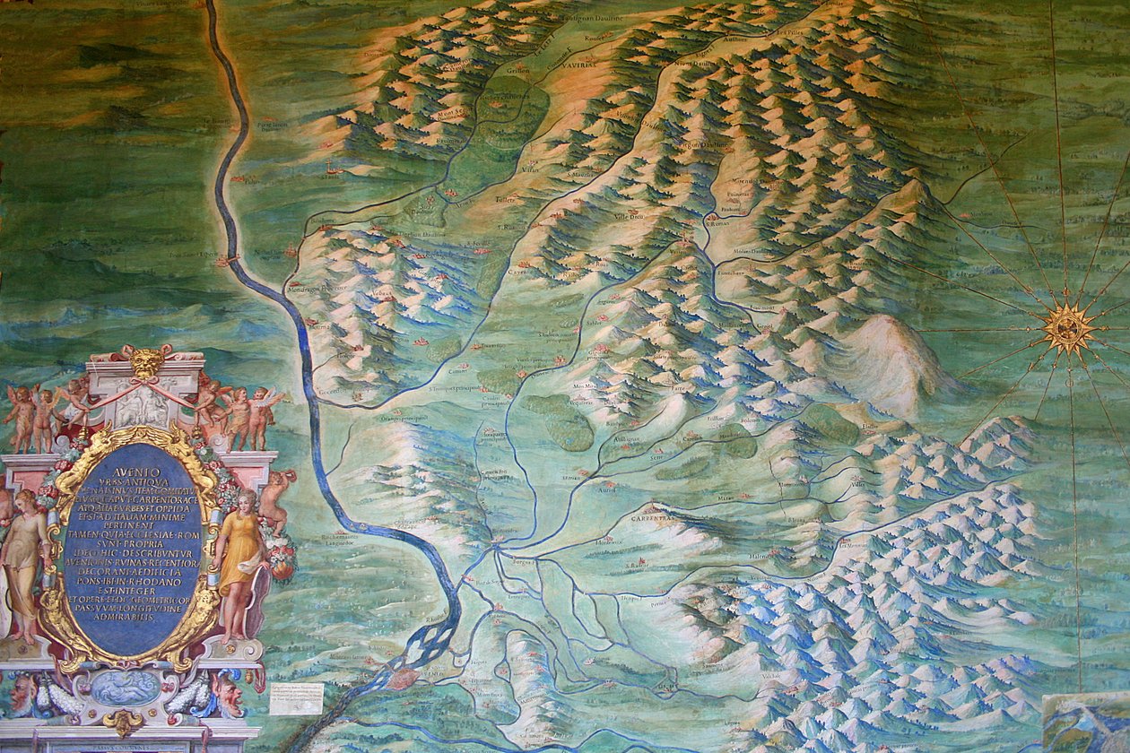 mapa de Aviñón y el Comtat Venaissin de Ignazio Danti