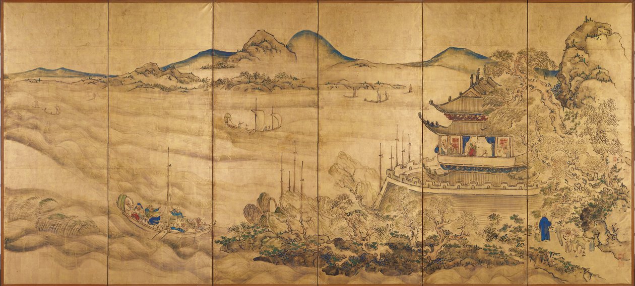 Paisaje con torre de Ike no Taiga