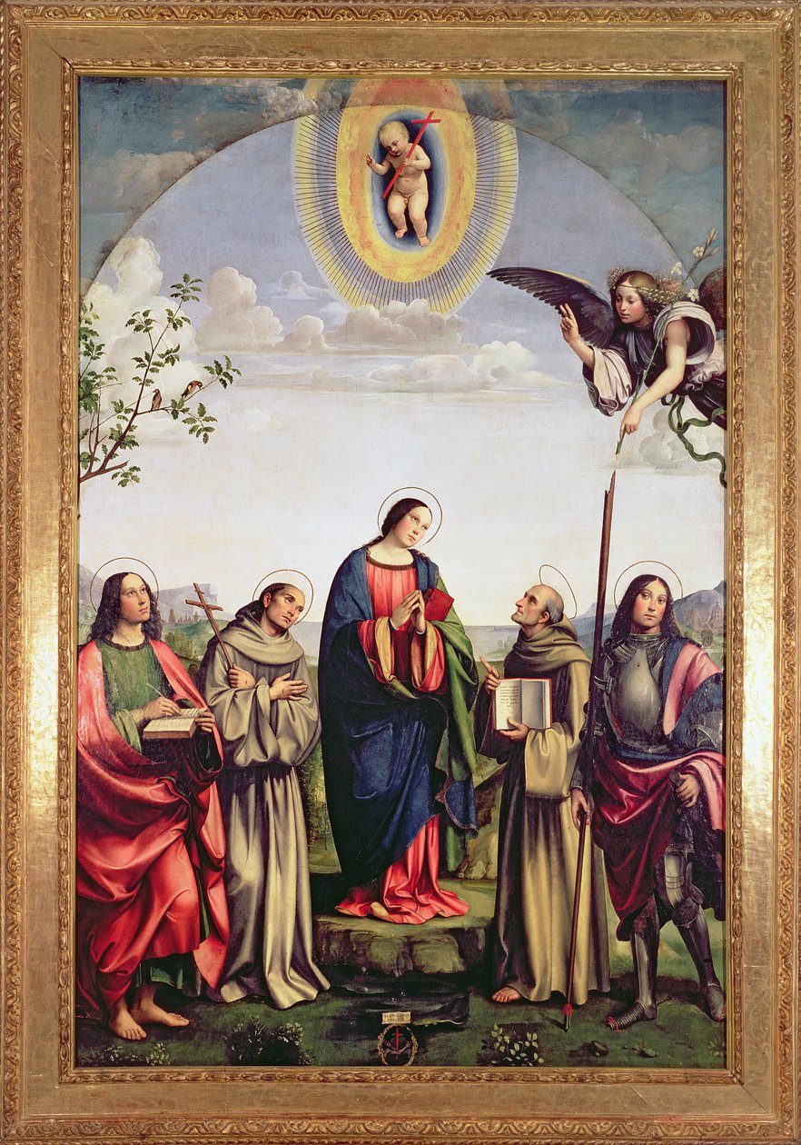 Anunciación y santos, 1500 de Il Francia