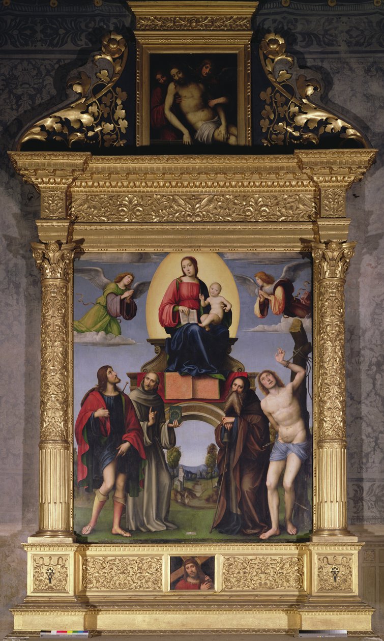 Madonna y Santos, retablo, finales del siglo XV de Il Francia