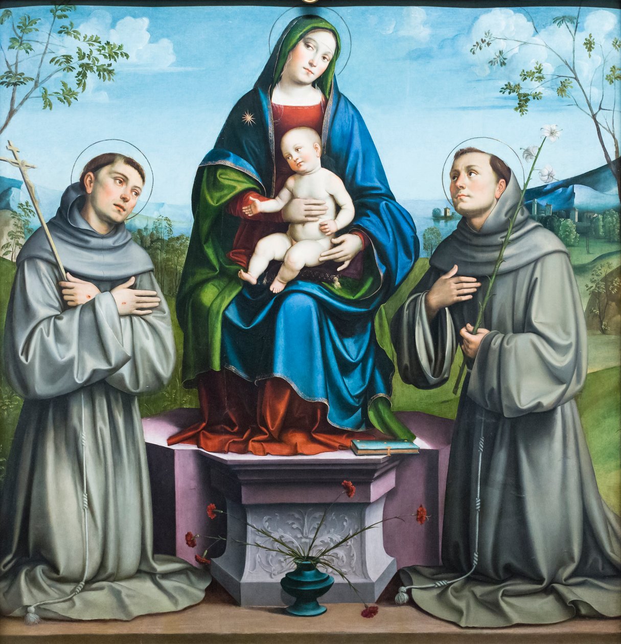 Virgen con el Niño y San Francisco de Asís y San Antonio de Padua de Il (1450 1517) Francia