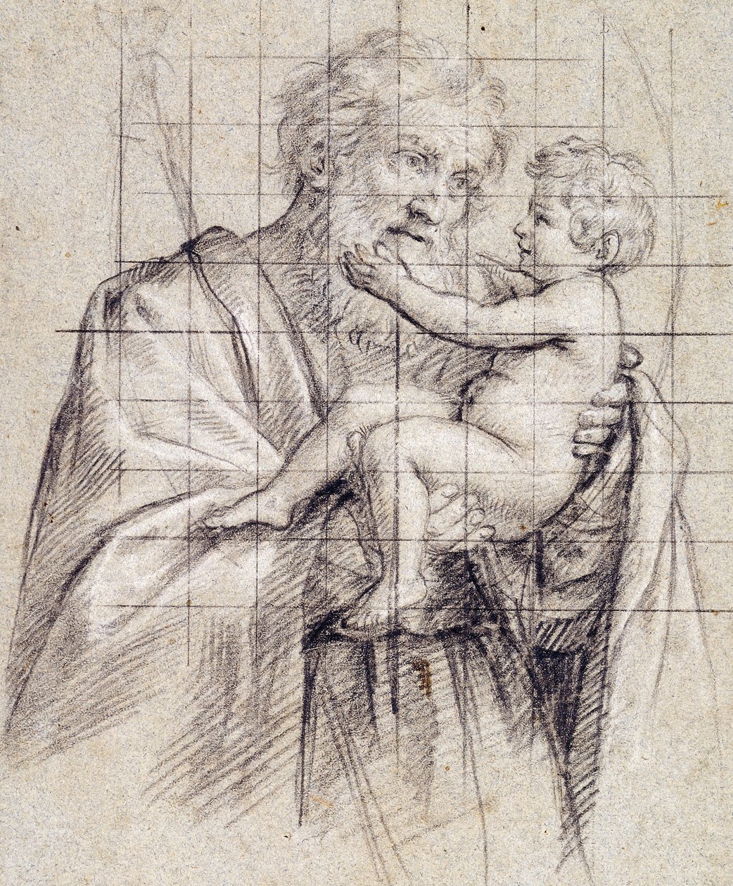 San José sosteniendo al Niño Jesús de Il Sassoferrato