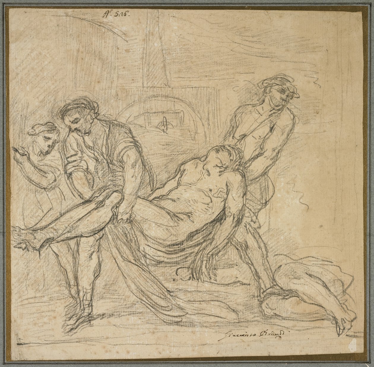 San Abdón y San Senén entierran mártires cristianos, 1653-1657 de Il and Brueghel, Abraham Borgognone