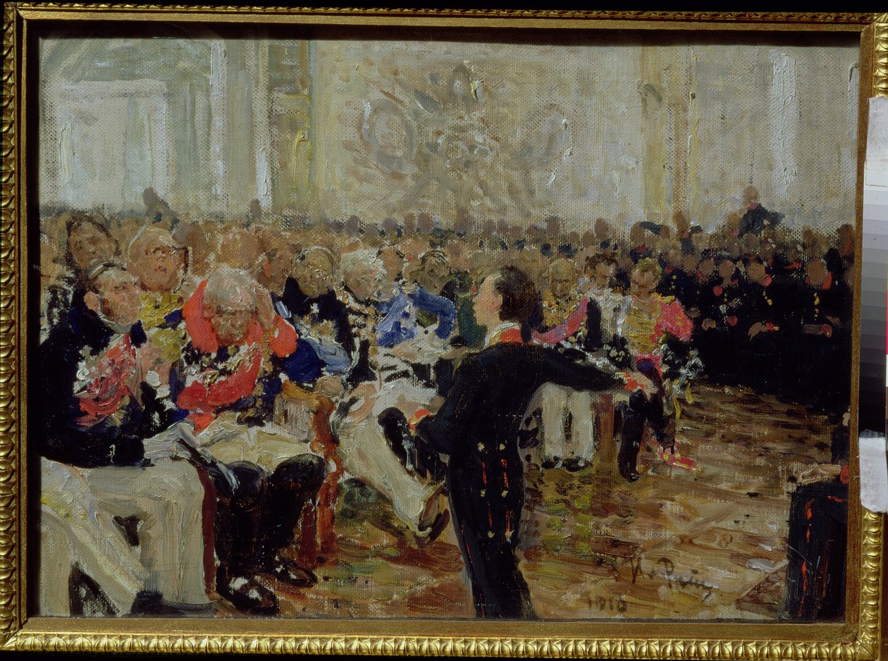 Aleksandr Sergeevich Pushkin (1799-1837) recitando poesía en el Liceo el 8 de enero de 1815, 1910 de Ilya Efimovich Repin