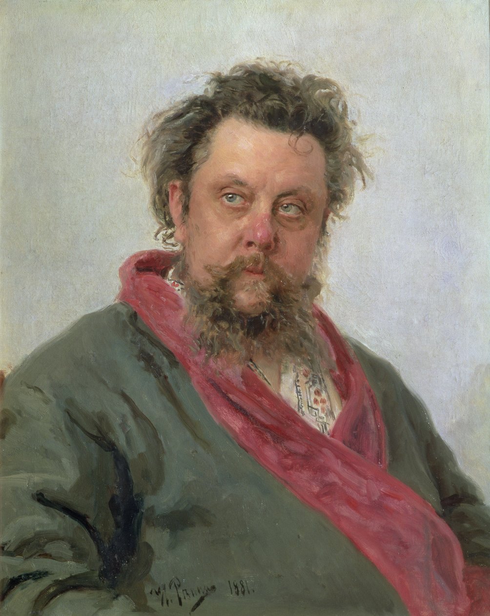 Retrato de Modest Petrovich Moussorgsky (1839-81) 1881 de Ilya Efimovich Repin