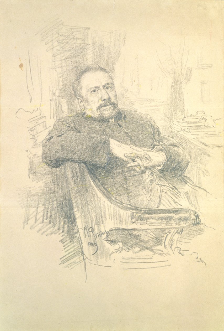 Retrato de Nikolaj Leskov (1831-95), 1889 de Ilya Efimovich Repin