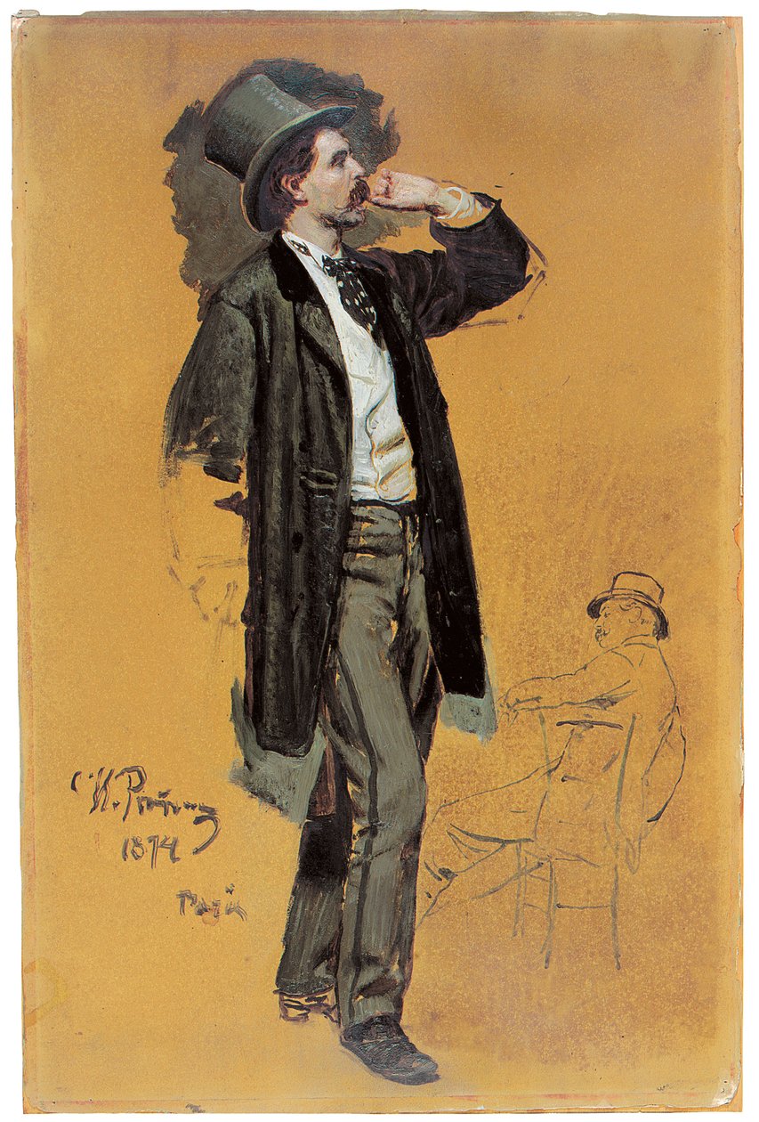 Un estudio para "Un café parisino" de Ilya Efimovich Repin