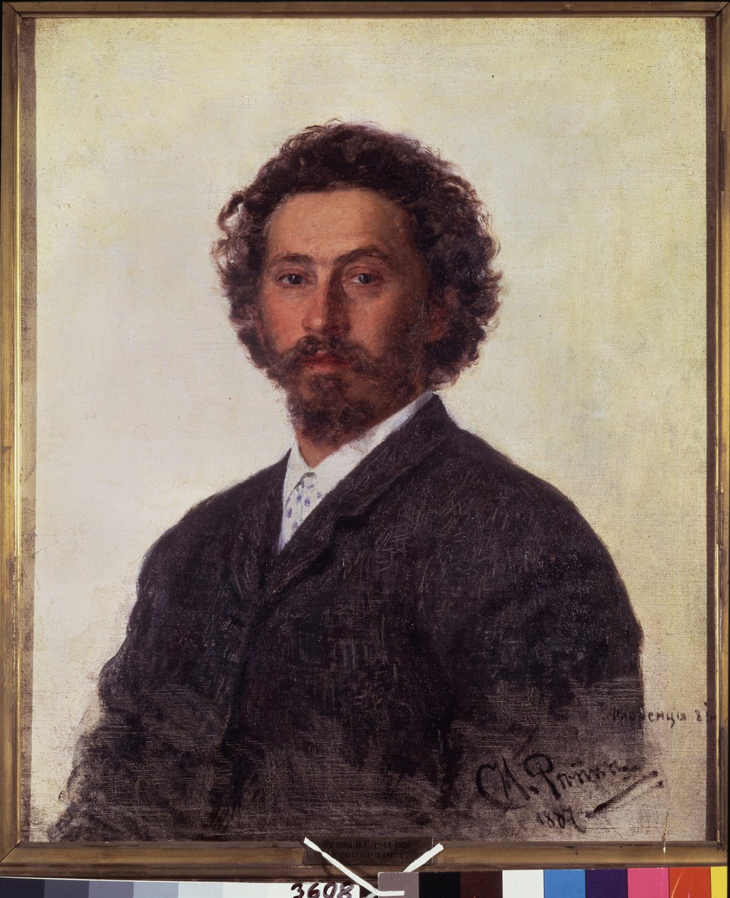 Auto retrato. Pintura de Ilya Yefimovich Repin (Ilia Repin) (1844-1930), óleo sobre lienzo de Ilya Efimovich Repin