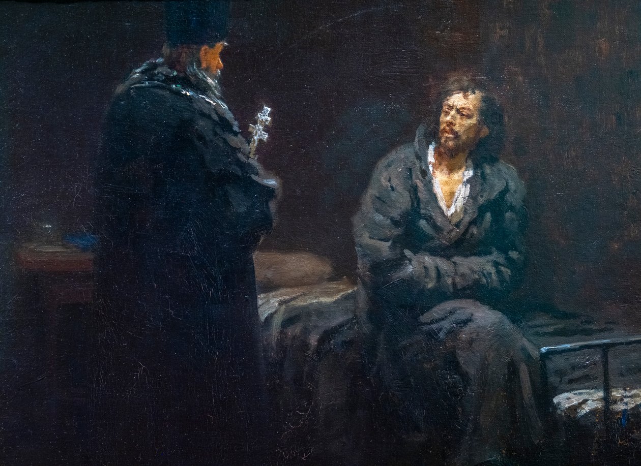 ANTES DE LA CONFESIÓN de Ilya Efimovich Repin