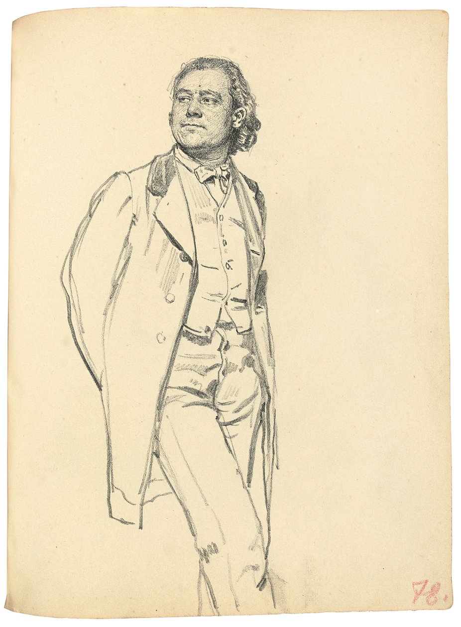 Figura de un hombre de pie, c. 1872-1875 de Ilya Efimovich Repin