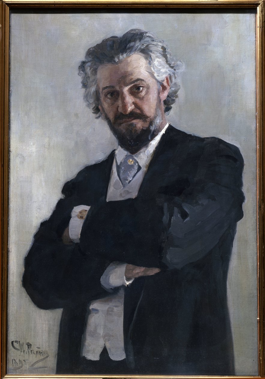 Retrato de Alexander Verzhbilovich (Verzhbilovic, Verzhibilovic, Vierzbilovich, Wierzbillowicz, Wierzbilovich, Wierzbilovicz, Wierzbilowicz) (1850-1911), violoncelliste russe, en 1895. Pintura de Ilia Iefimovitch Repine (Ilya Yefimovich Repine (1844-1930) de Ilya Efimovich Repin