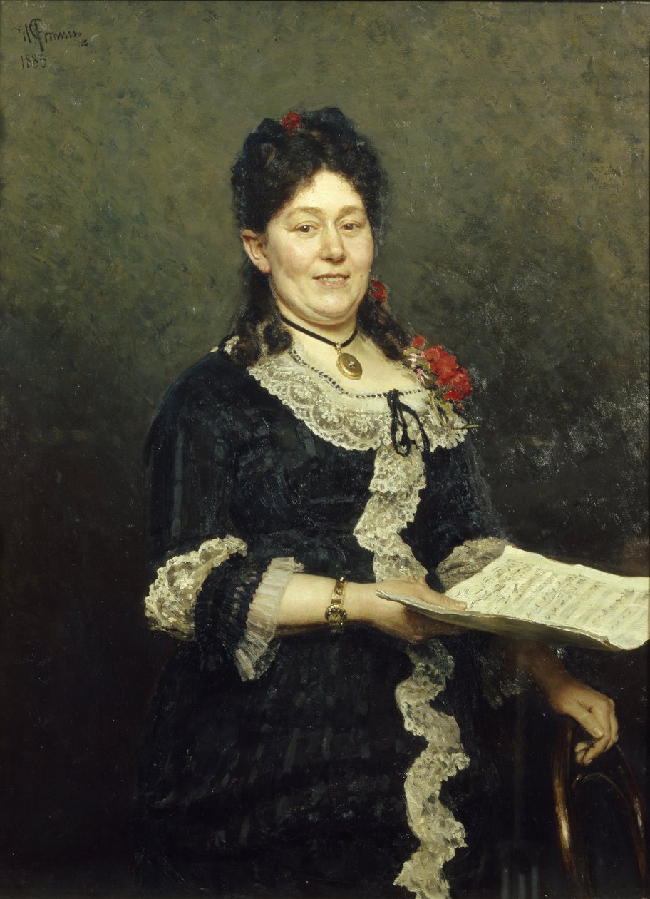Retrato de la cantante de ópera Alexandra Molas 1845-1929, 1883 de Ilya Efimovich Repin