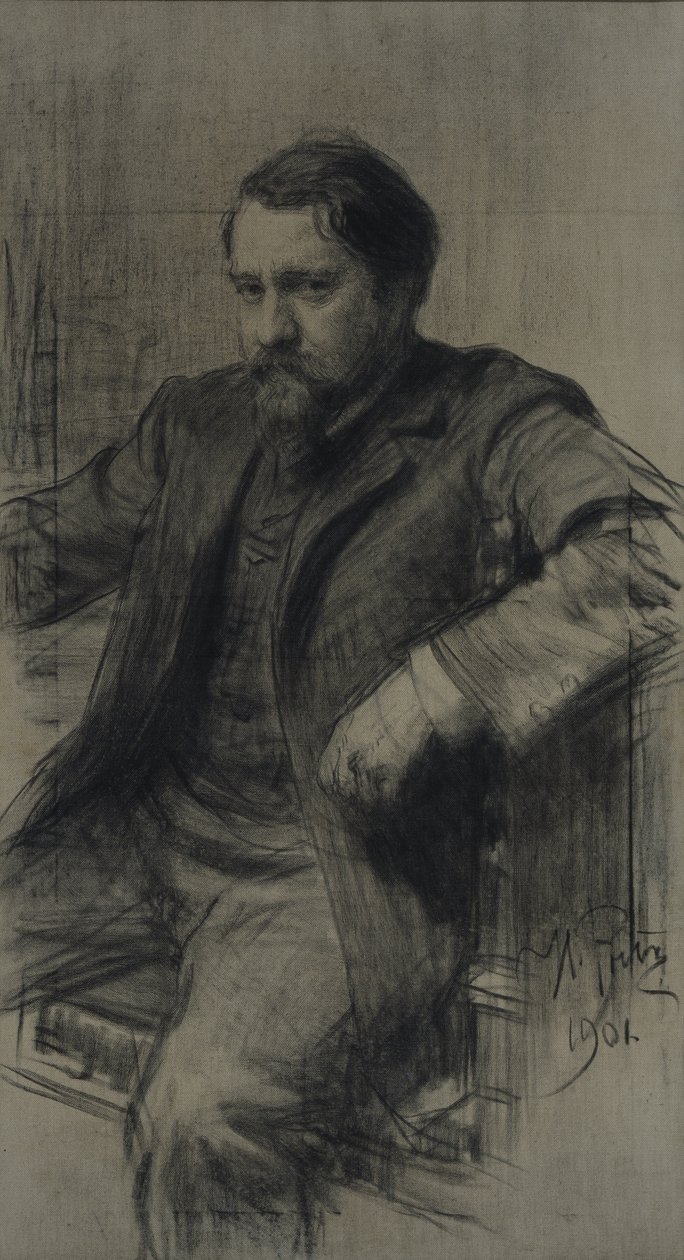 Retrato del pintor Valentin Alexandrovich Serov 1865-1911, 1901 de Ilya Efimovich Repin