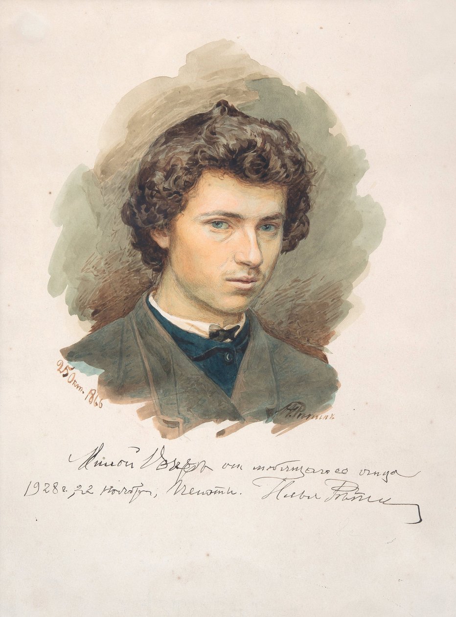 Autorretrato - Repin, Ilya Yefimovich (1844-1930) - 1866 de Ilya Efimovich Repin