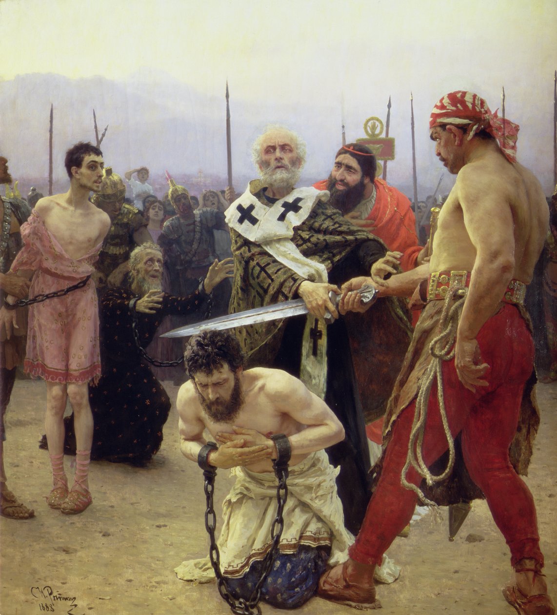 San Nicolás libra de la muerte a tres condenados injustamente de Ilya Efimovich Repin
