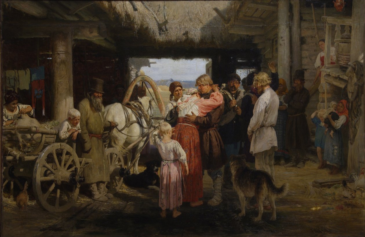 La despedida del recluta, 1879 de Ilya Efimovich Repin