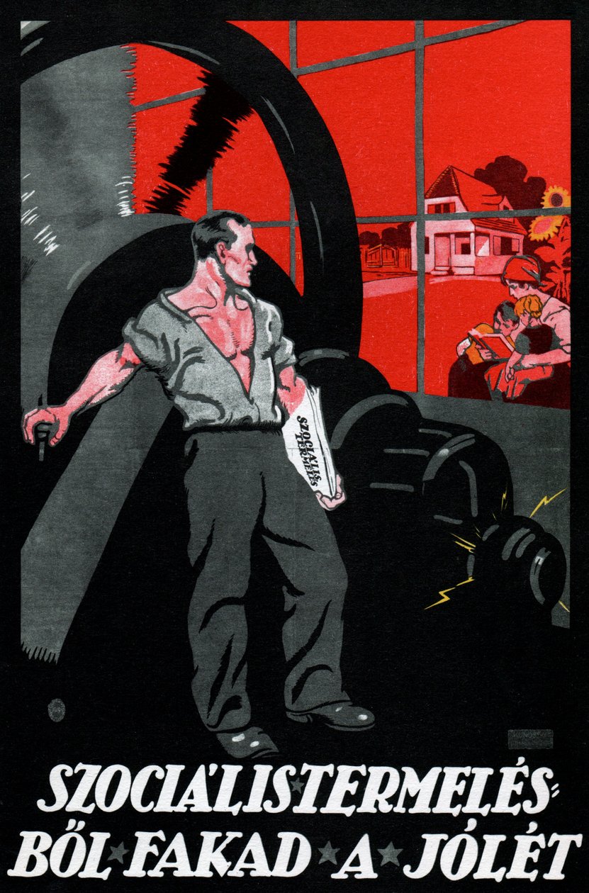 El bienestar proviene de la producción socialista de Imre (1881 1940) Foeldes