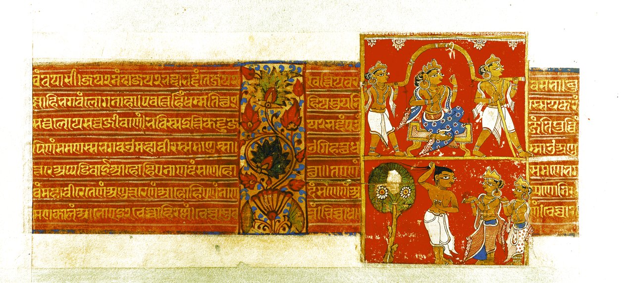 Dos escenas del Kalpasutra, Mandu, 1439 de Indian School