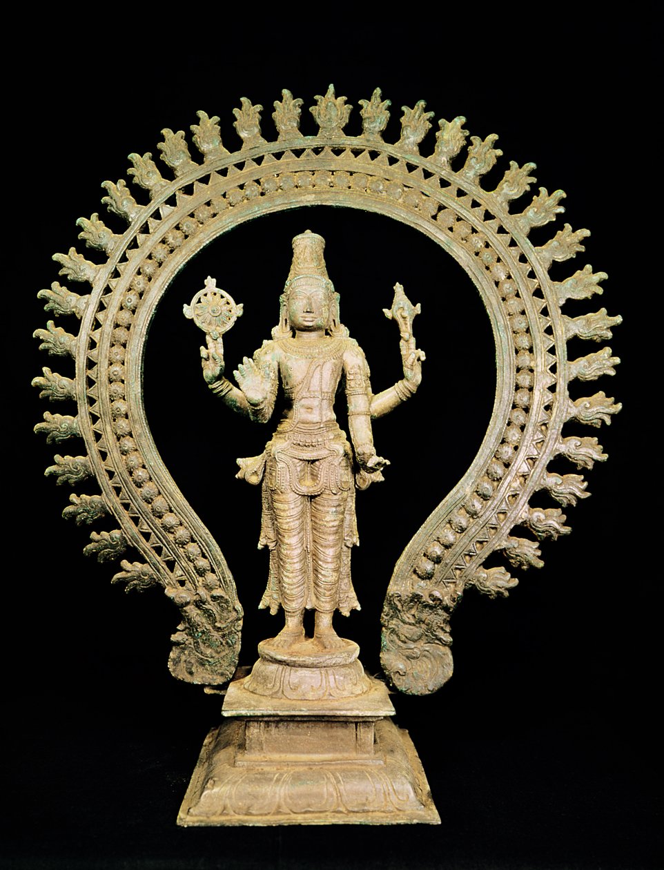 Vishnu, Tardío Chola (bronce) de Indian School