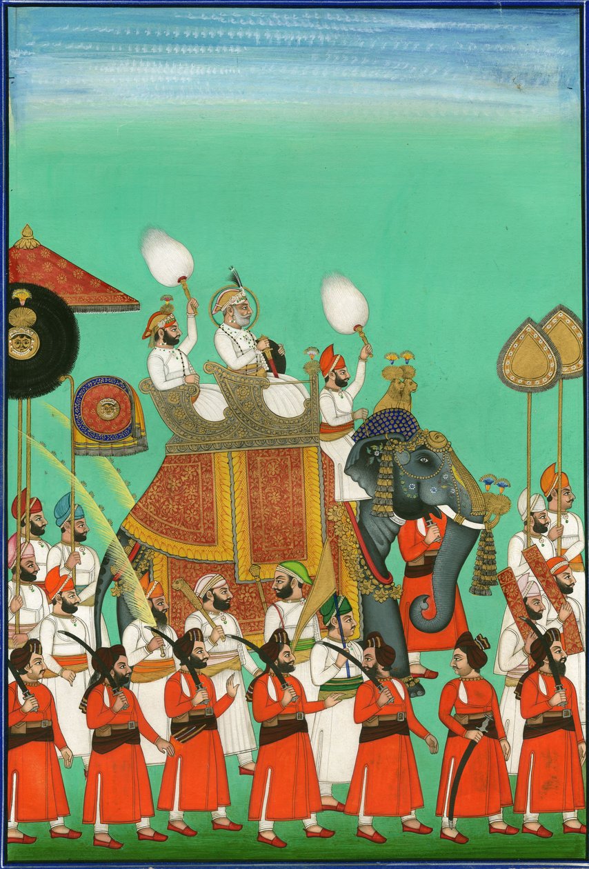 Raja de Jodhpur montando un elefante, c1780 de Indian Art