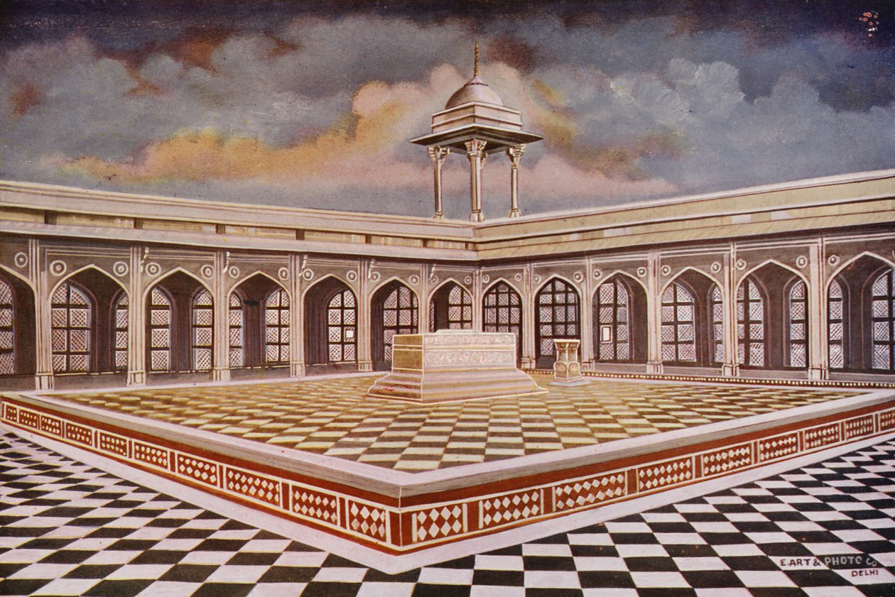 Agra: La tumba de Akbar con sus edificios de mármol (foto en color) de Indian photographer