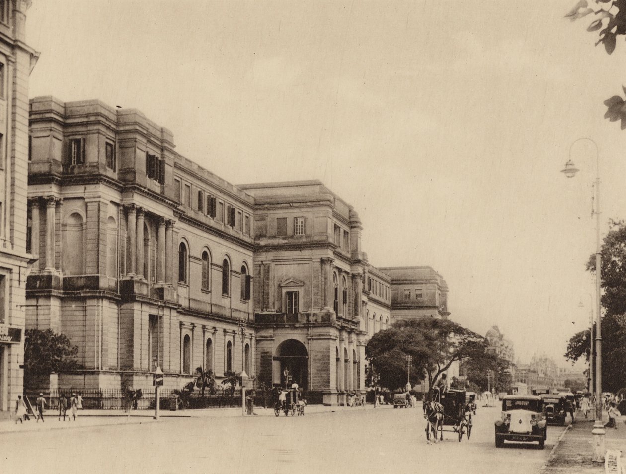 El Museo de la India y Chowringhee Road mirando hacia el sur (foto en blanco y negro) de Indian photographer