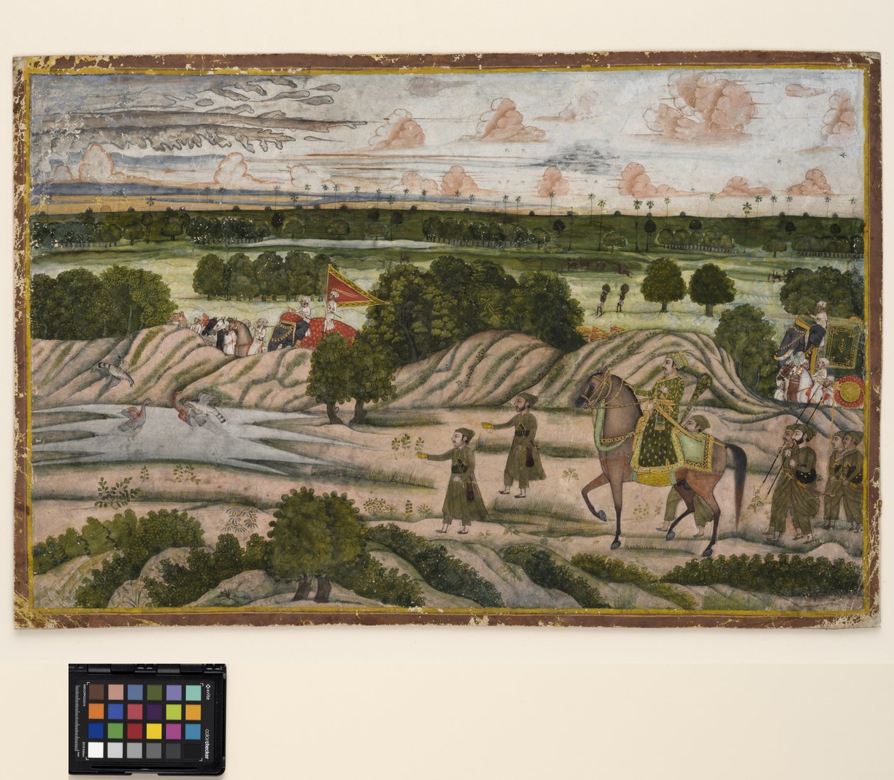 Un nawab y sus sirvientes en una expedición de caza, c.1780 de Indian School