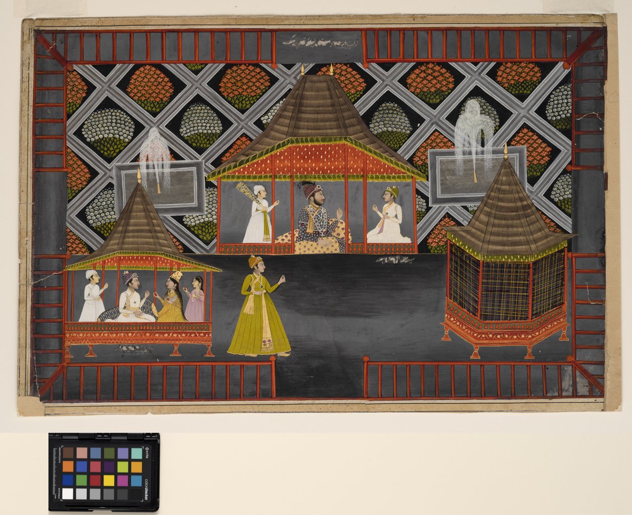 Un nawab y sus hijos en un pabellón de jardín, c.1770 de Indian School