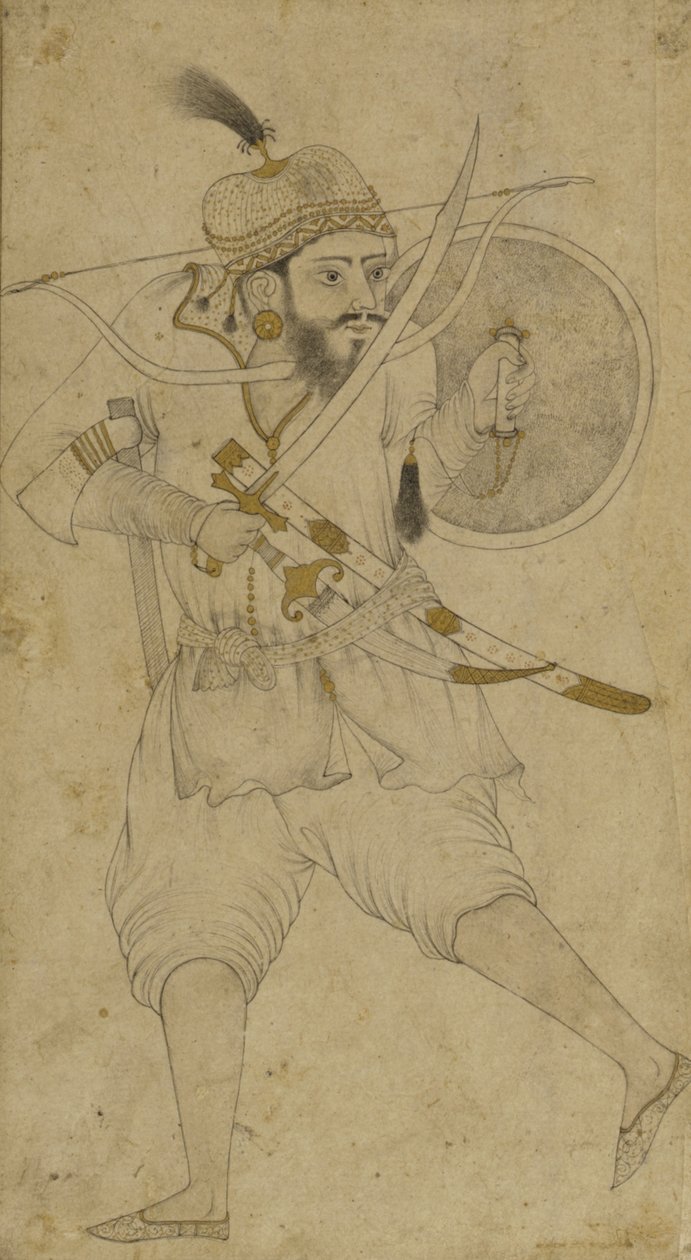 Un soldado tártaro, Ahmadnagar, meseta del Decán de Indian School