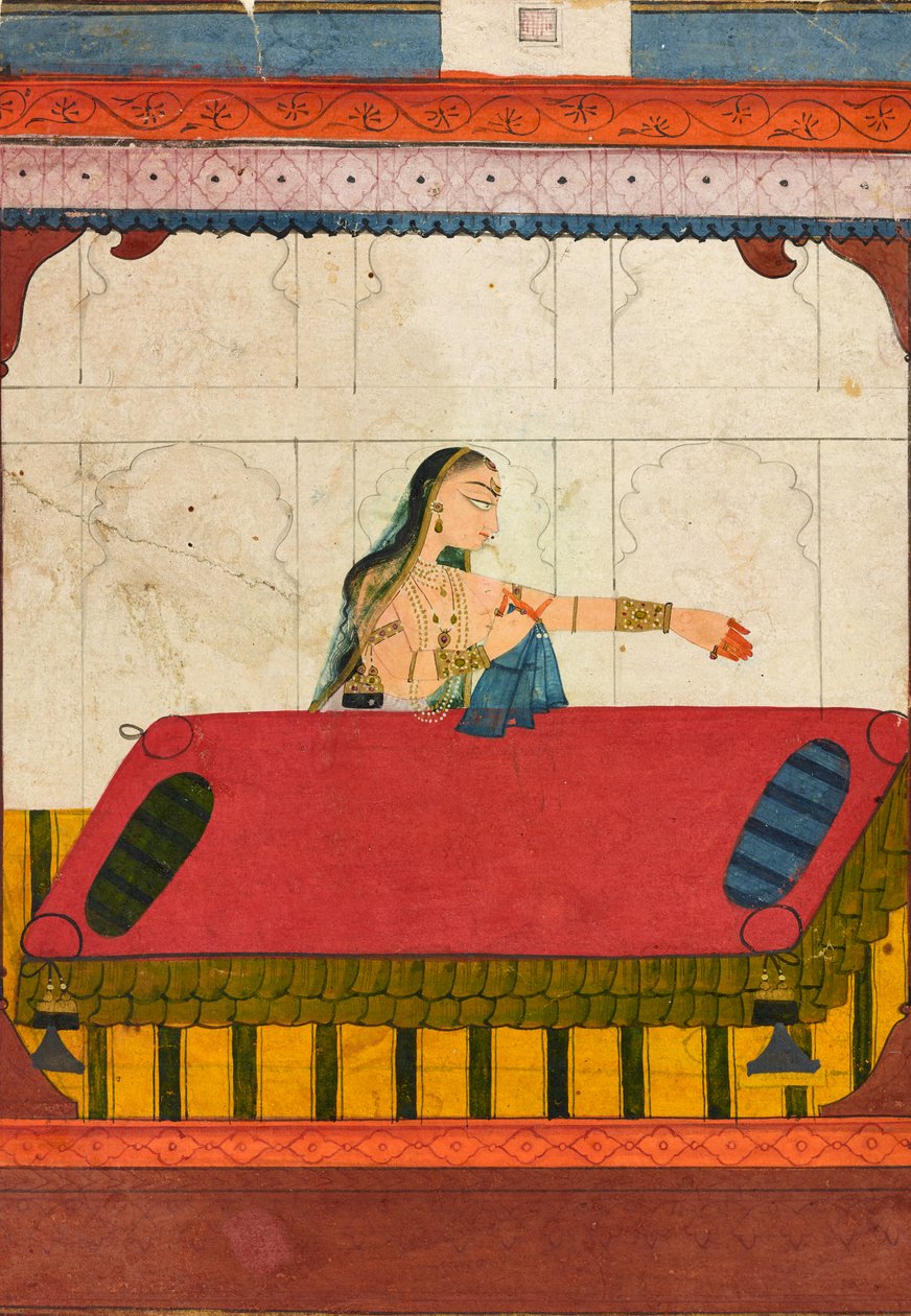 Un amante desolado, fragmento de un Rasamanjari, c.1710 de Indian School