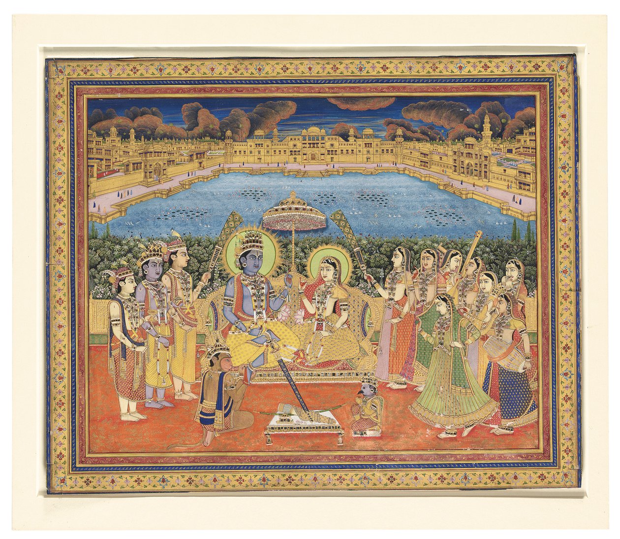 Una pintura de Rama y Sita, India, Jaipur, c.1800 de Indian School