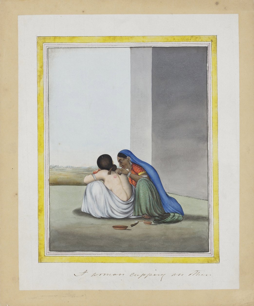 Una mujer aplicando ventosas a otra de Indian School