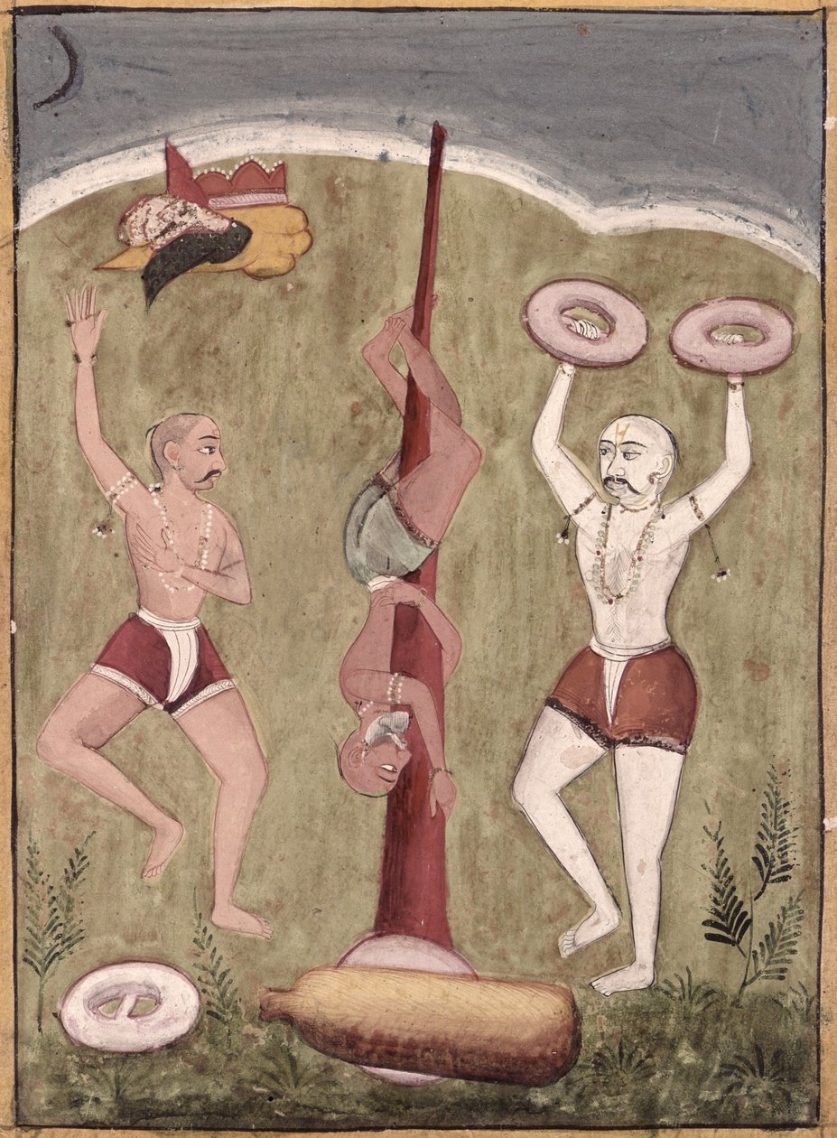 Acróbatas realizando hazañas físicas de Indian School