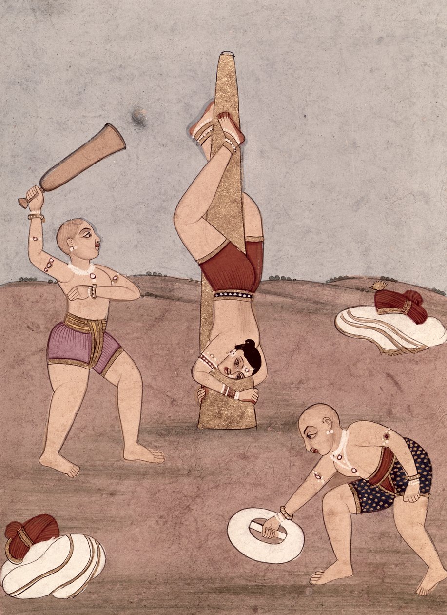 Acróbatas realizando hazañas físicas de Indian School