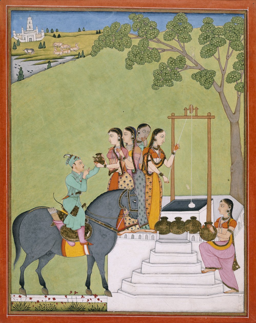 Añadir Or.3846 Un príncipe en un pozo, c.1780 (acuarela sobre papel) de Indian School