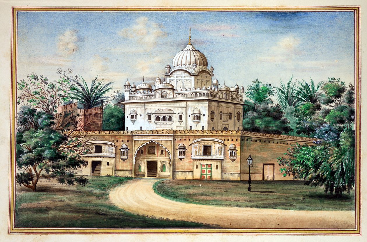 Templo Akali Amritsar, del Reino del Punjab, sus Gobernantes y Jefes, volumen II de Indian School