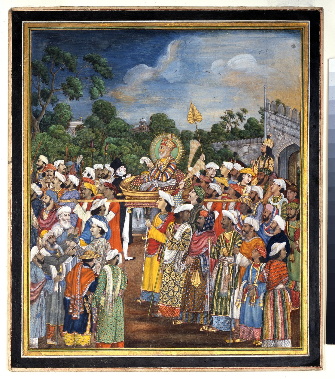 Akbar Shah II recibe al residente británico, c.1810 de Indian School