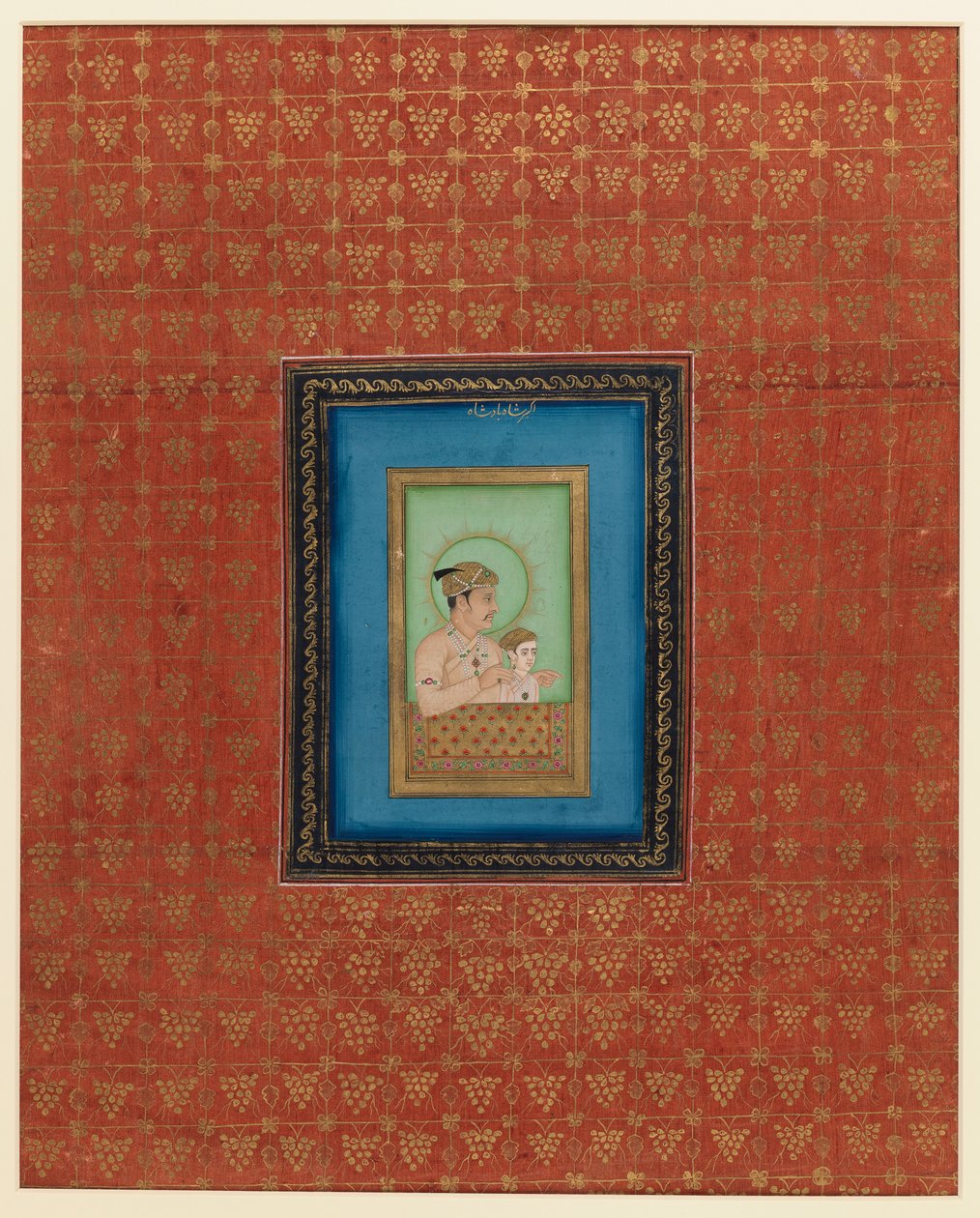 Akbar y uno de sus hijos o nietos, 1875-1900 de Indian School