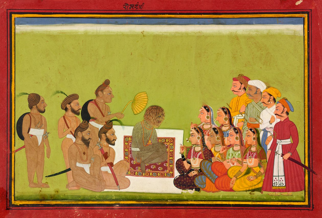 Una audiencia con Rom Rishi, c.1700-1725 de Indian School