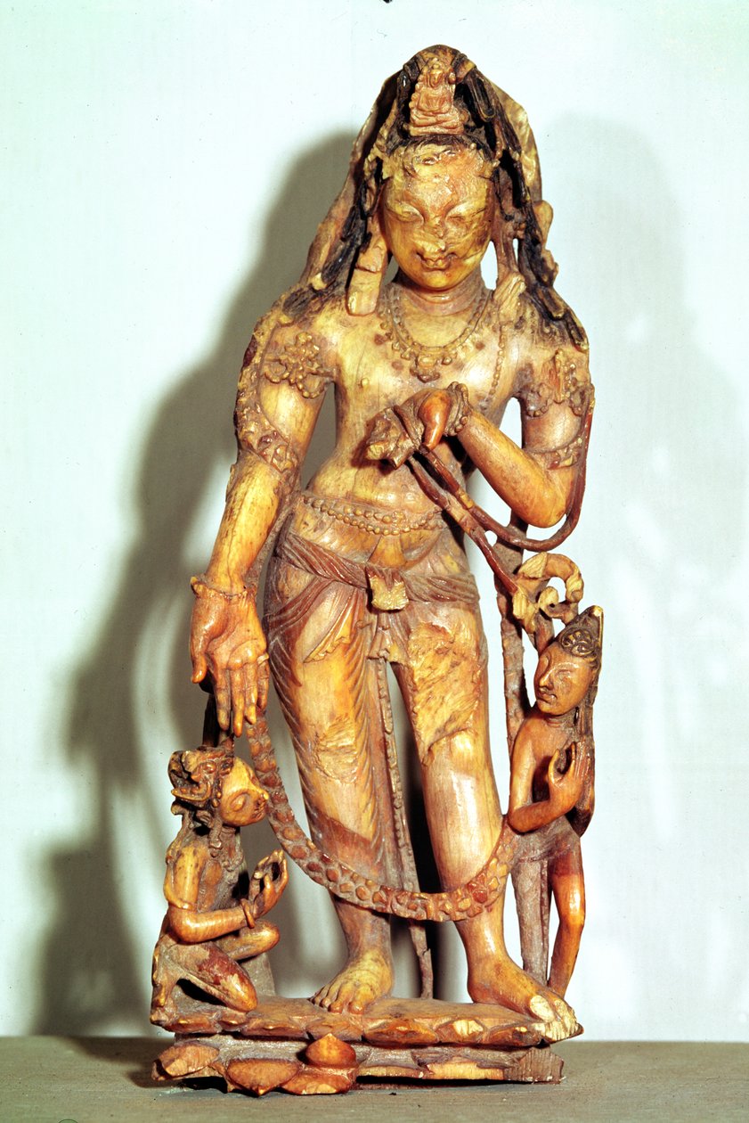 Figura de Avalokitesvara, de Cachemira de Indian School