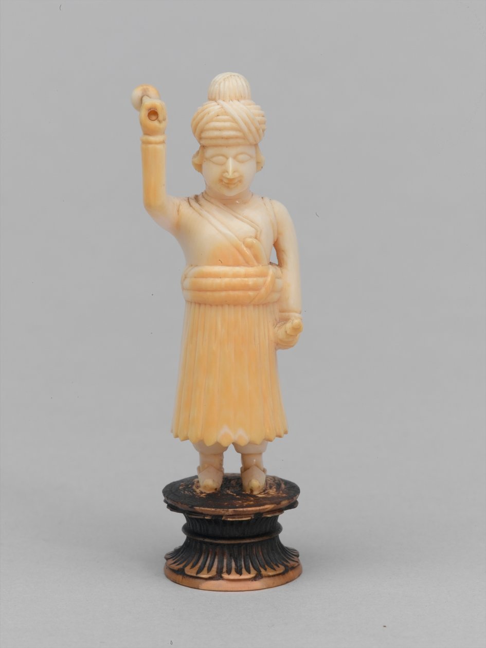 Peón negro, pieza de ajedrez, India, circa 1820 de Indian School