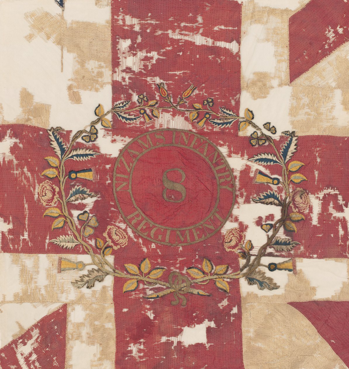 Centro de la Primera o Real Bandera, 8º Regimiento de Infantería, Ejército de Nizam, circa 1850 de Indian School