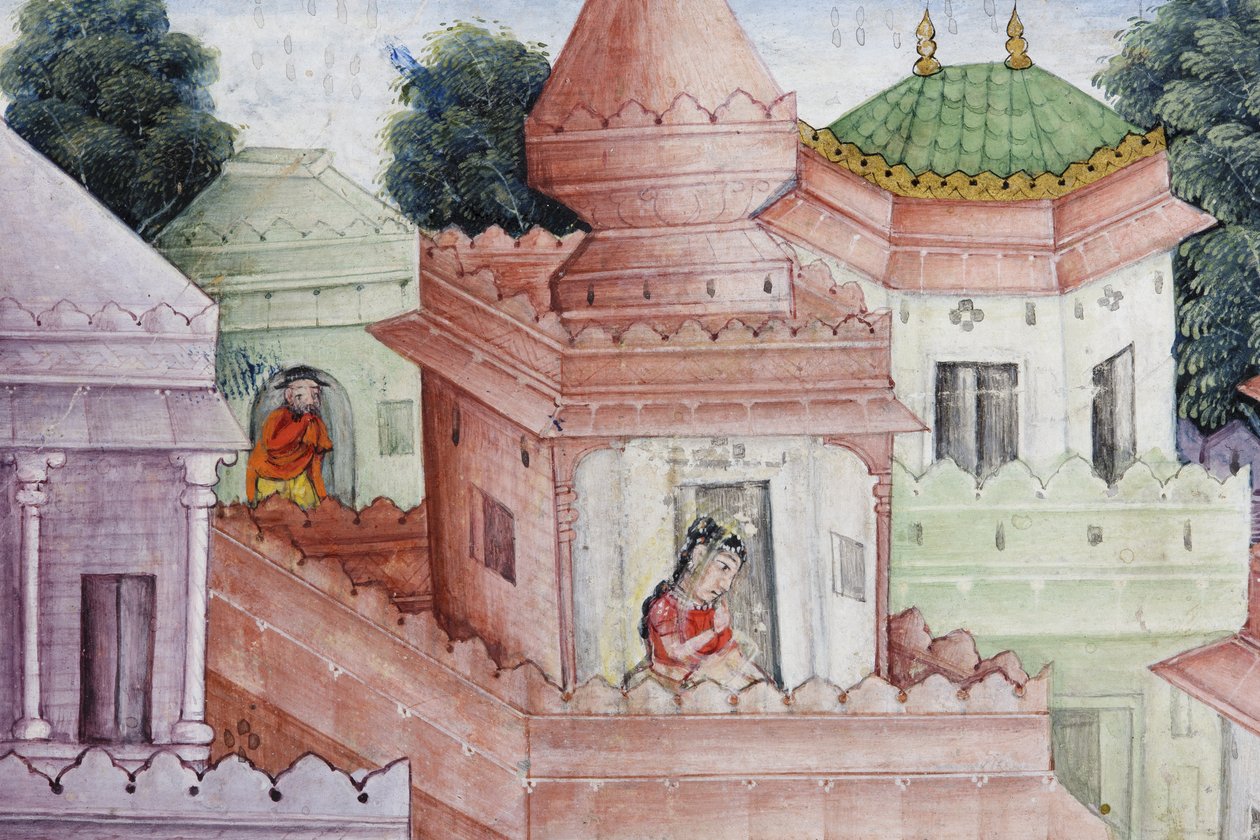 (detalle) Krishna parte al demonio Narakasura con su disco de Indian School