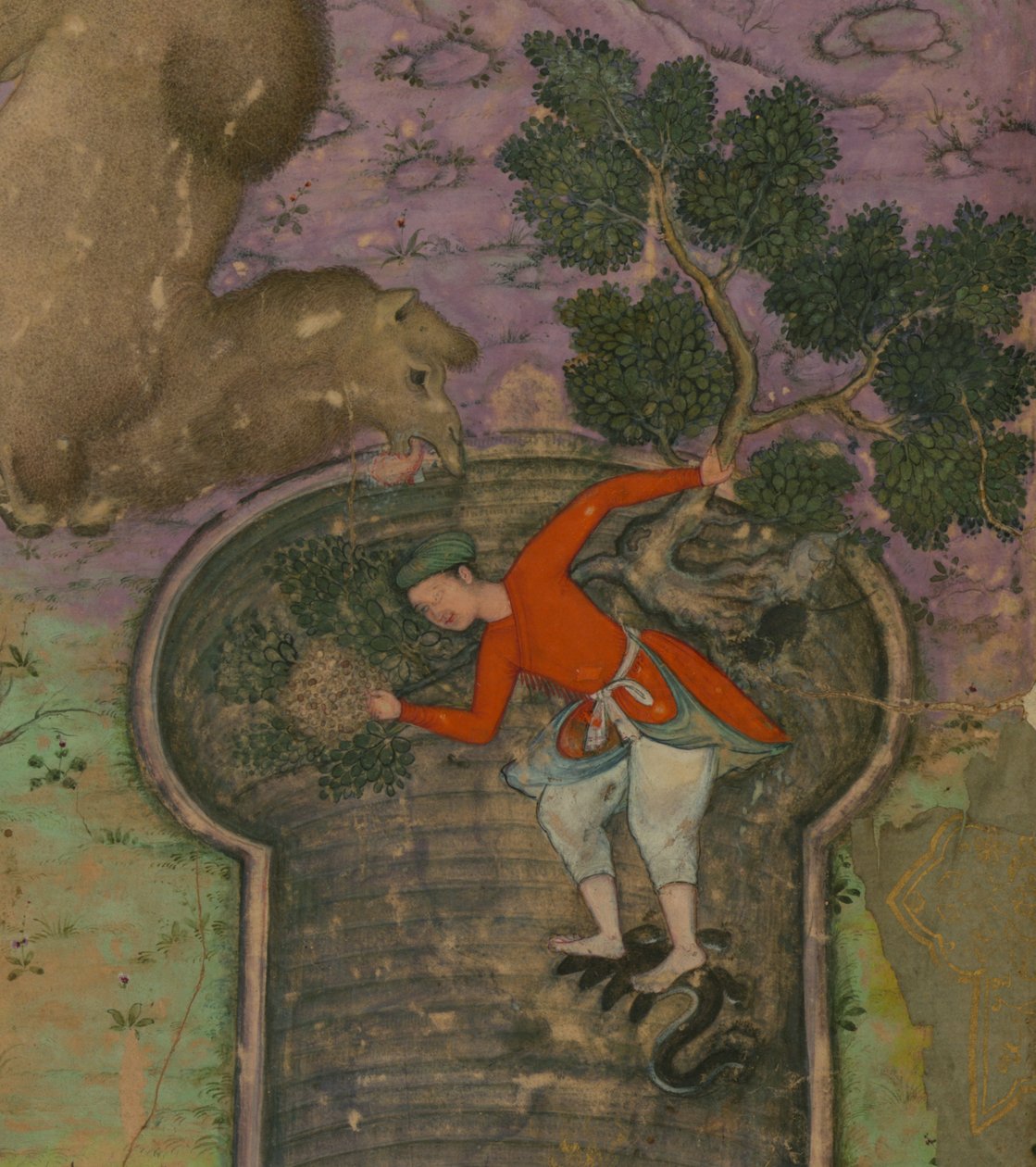 (detalle) de una ilustración de "Anv?r-i Suhayl?" de Indian School