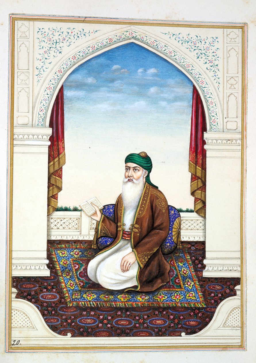 Fakir Syad Nur-o-Deen, del Reino del Punjab, sus gobernantes y jefes, volumen I, un volumen de 27 estudios en acuarela por un artista indio no identificado, c.1840 de Indian School