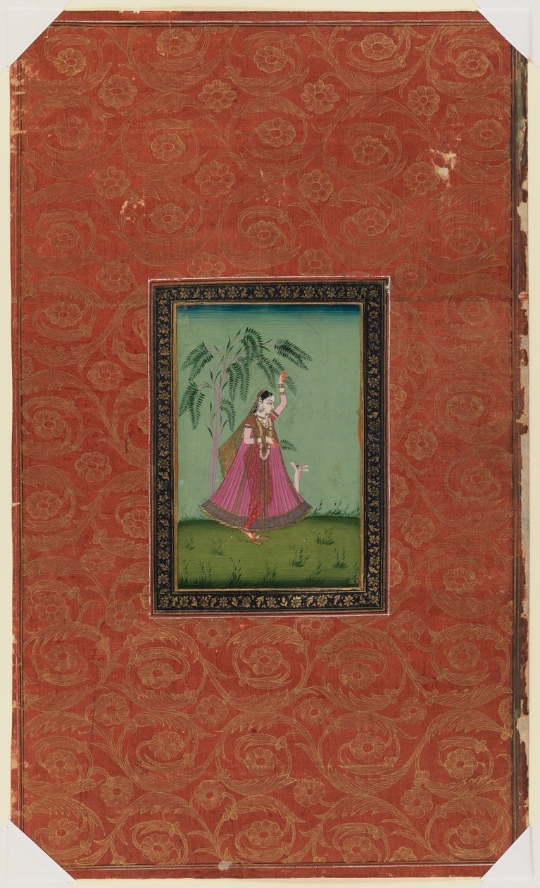 Niña con un ciervo, 1875-1900 de Indian School